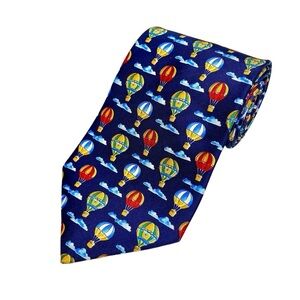 Vintage Liberty Hot Air Balloons Men's Silk Tie Blue Aeronaut Novelty‎ England
